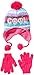 Accessories 22 Girls' Eyelash Fur Hat and Glove Set Cool Stripes