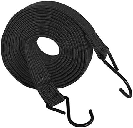 4.9 feet bungee rope - 9.7 Inches diameter rope - coated steel hook, maximum tensile length of 10 feet (Black)