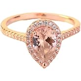 Classic 18K Rose Gold Plated Ring with Champagne Diamond Fashion and Elegant Water Drop Pear Shape Ring 925 Engagement Wedding Ring CZC005
