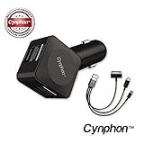 Car Phone Charger (4-Port) for the iPhone 6, 5, 5c, 5s, 4, iPad, iPod, Samsung Galaxy S3, S4 - USB Charger Cable Included - 100 % Lifetime Warranty - Cynphon JumpStart JS-5000