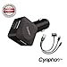 Car Phone Charger (4-Port) for the iPhone 6, 5, 5c, 5s, 4, iPad, iPod, Samsung Galaxy S3, S4 - USB Charger Cable Included - 100 % Lifetime Warranty - Cynphon JumpStart JS-5000