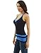 PattyBoutik Women V Neck Criss Cross Back Knit Top (Blue and Navy Blue Large)