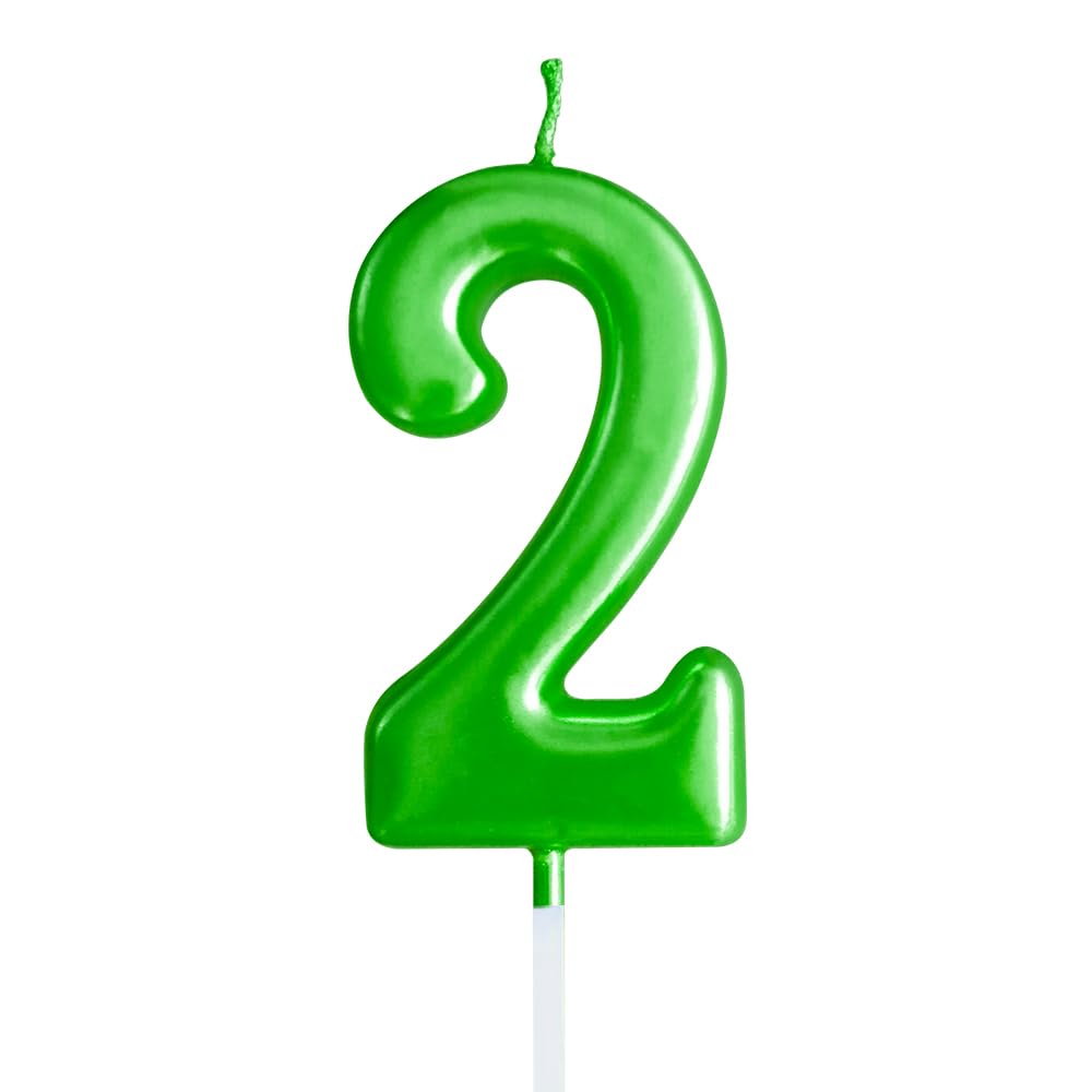 Photo 1 of Green Birthday Candles 2 Candle 2nd Two Years Cake Bady Roman Numberal Cool Number Candle No 20 21 22 23 25 24 26 28 27 29