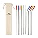 Simply Eco Reusable drinking metal straws, 8 pack 10.5" long Stainless steel straws with silicon tips to protect your mouth. Fit 30 oz & 20 oz Tumblers. Cleaning brush included primary