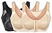 HENNY RUE Women's Non-Padded Sports Bra Front Closure Workout Yoga Bras 3 Step Adjustable