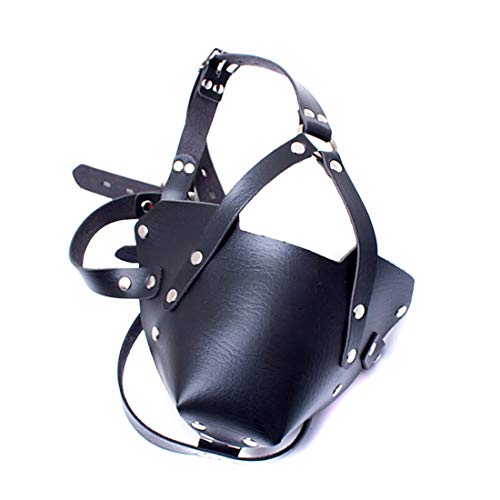 Y Shape Half Face Mask Restraint Leather Mask Binding Headgear Adult SM Bondage Mouth Gag Mask Fetish Toy Black
