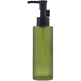 100 ml/3.5 oz Green Empty Frosted Glass Lotion Pump Bottles Refillable Press Pump Dispenser Cosmetic Container Jar for Lotion Liquid Makeup Removel Oil Shampoo