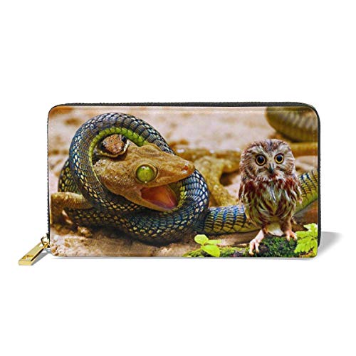 41ic b4UNGL Carteras de Cuero Genuino para Mujer Serpiente Búho Estampador de Tarjetas de crédito Organizador Señoras Monedero… Carteras de Cuero Genuino para Mujer Serpiente Búho Estampador de Tarjetas de crédito Organizador Señoras Monedero…