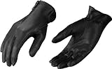 Medium Black Ladies Leather Motorcycle Gloves