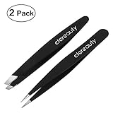 RUIMIO Eyebrows Tweezer Stainless Steel Eyebrow Plucking 2 Pieces