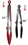 Kitchen Meister Silicone And Stainless Steel Kitchen Tong Set, 1 Red 12