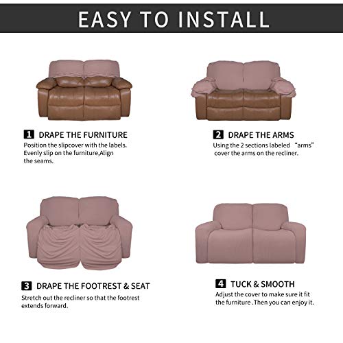 EasyGoing 6 Pieces Microfiber Stretch Sectional Recliner Sofa