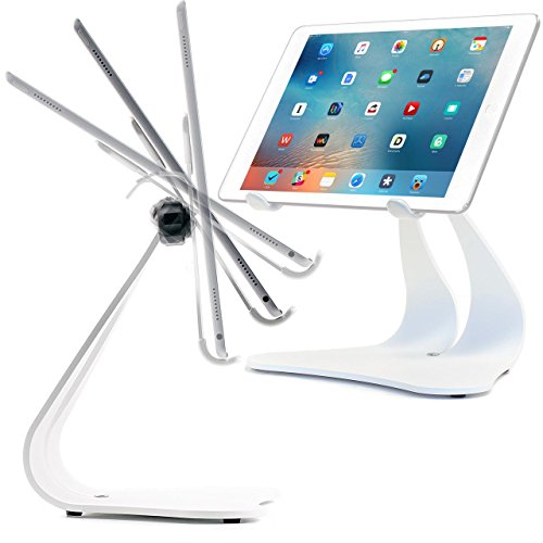 Thought Out Stabile PRO Adjustable iPad Stand Pro Air 2 12.9 10.5 9.7 Surface Galaxy Tablet Holder Pivoting White