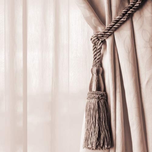 DÉCOPRO Set of 2 Elegant Hot Chocolate Curtain & Drapery Tassel Tieback|8 1/2 Inch Tassel, 30 Inch Spread (Embrace)|Style# TBC085 (8368)|Color: Sable Brown - E29