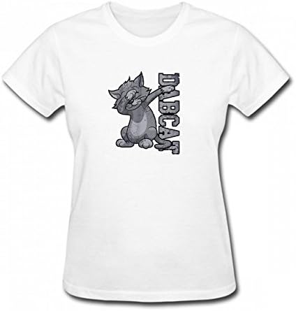 LNAUC Dabbing DAB Cat Tshirt Printed Cotton T-Shirts Tops Logo Authentic Womens Tee White
