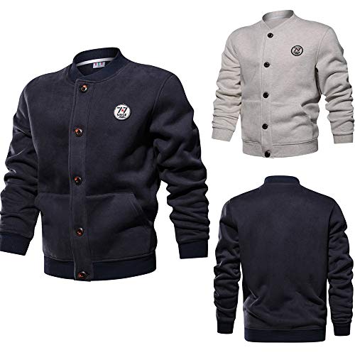 Clearance Sale! Caopixx Jackets for Men's Autumn Winter Classic Outdoor Baseball Hoodie Jacket Coat - Thumbnail 4