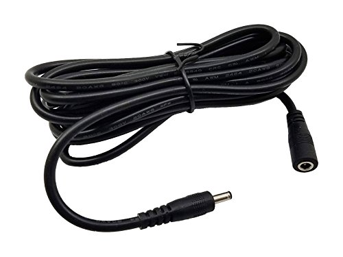 Dericam Universal 10ft 3 meters Power Extension Cable, DC 5 Volt Power Adapter Extension Cord, extend additional 10ft length for DC 5V power adapter or wall charger, 3.5mm DC Plug, 5V-3M, Black - Thumbnail 4