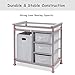Costzon Baby Changing Table, Infant Diaper Changing Table Organization, Diaper Storage Nursery Station with Hamper and 3 Baskets (Gray+White)