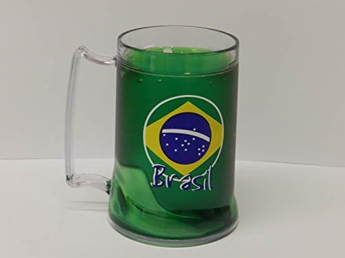 Cold Thermal Beer Mug with Brazilian Motives and cooler gel inside