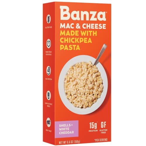 BANZA Shells and White Cheddar Cheese, High Protein, Gluten Free Mac