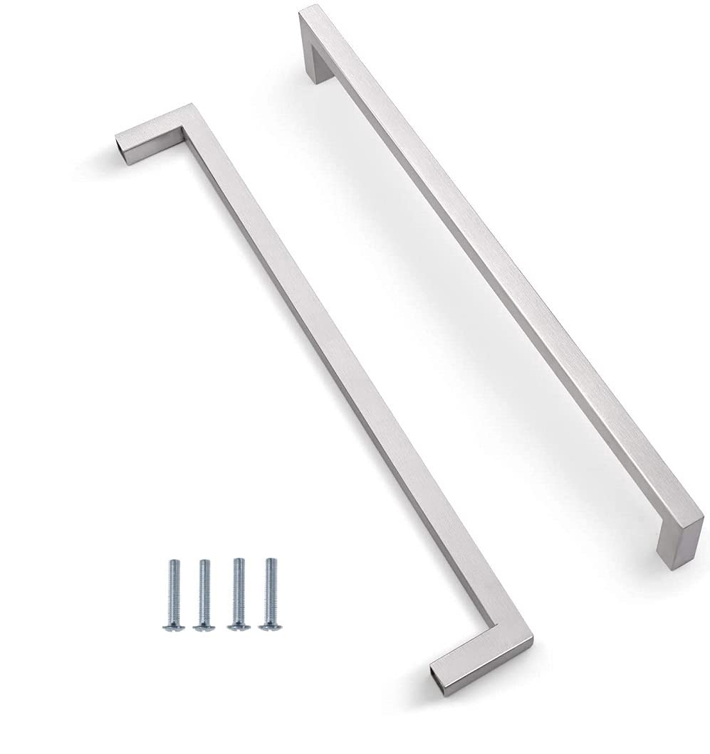 ANSIEDIO 2 Pack Cabinet Handles Stainless Steel Cupboard Handles Silver Kitchen Door Handles Furniture Drawer Knobs (Hole Center 320mm)