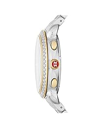 Michele para mujer Sidney Diamond Bisel Bicolor Acero inoxidable reloj