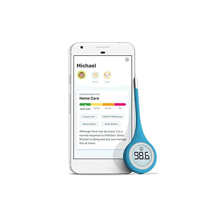 Kinsa Smart,Fever, Digital Medical Baby, Kid and Adult Termometro - Accurate, Fast, FDA Cleared Thermometer for Oral…