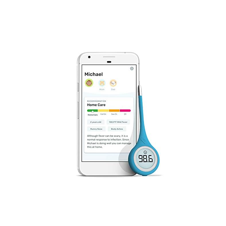 Kinsa Smart,Fever, Digital Medical Baby, Kid and Adult Termometro – Accurate, Fast, FDA Cleared Thermometer for Oral…