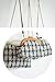 Lady Vintage Wool Houndstooth Retro Woven Classical Fabric Top-Handle Small Cell Phone Handbags,NO 1