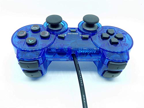 image for Saloke Wired Gaming Console for Ps2 Double Shock (Black and Clear Blue