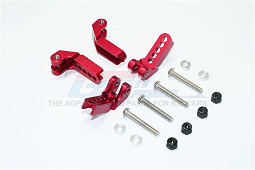 Traxxas TRX-4 Trail Defender Crawler Upgrade Parts Aluminum Adjustable Front And Rear Damper Mount - 4Pc Set Red