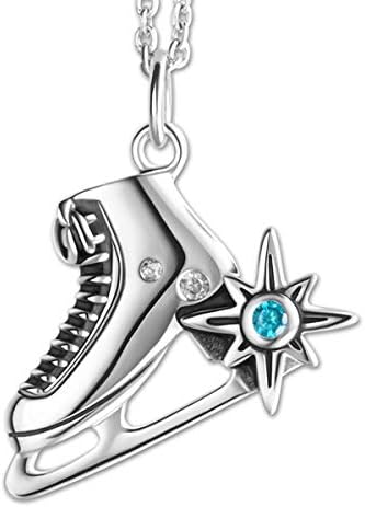 Baoleiju 925 Silver Rhinestone Yuri!!! on ICE Skating Shoes Pendant Necklace with Jewelry Box,Yuri!!! on ICE Necklace for Boys, Girls (Silver)