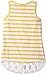 Dream Star Girls' Stripe Tank with Applique, Stones and Lace at Back Hem