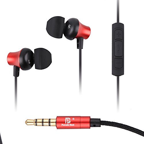 Pomelo Best Earphone with Mic and Remote (Black and Red)