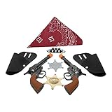 Imprints Plus BG Dress Up Cowboy Costume Accessories for Kids 11-Piece Set Includes 2 Click-Action Toy Guns 7