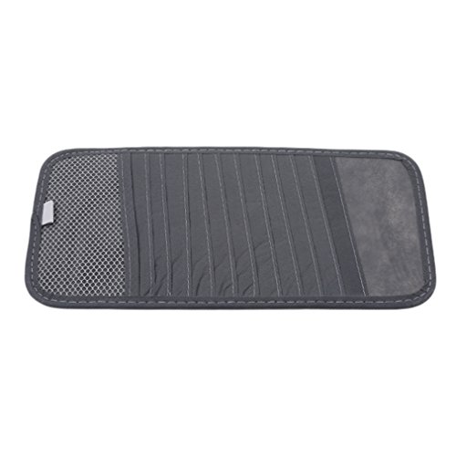 GUAngqi Car Sun Visor Sunshade CD DVD VCD Disc Sleeve Wallet Storage Case Holder Clipper Bag Pocket 12 Slot Car Notes Pouch Card Storage Bag Visor Case Organizer,Gray
