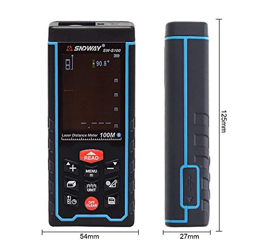 SNDWAY SW-S100 100M 328FT Digital Diastimeter Laser Distance Meter Laser Rangefinder Meter Area Volume Measure Tool
