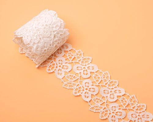 Milesky Lace Trim Sewing Applique Floral Lace Ribbon DIY Craft Bridal Wedding White LTR05 (LTR05 - 2 yards)