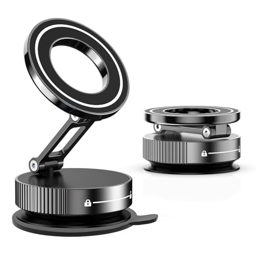 360°Adjustable Vacuum Magnetic Phone Holder for Your Car[89+LBS Suction & 2800gf Magnetic & Hands-Free Suction Cup]Car Mount for Car/Gym/Shower.Car Phone Holder for Magsafe iPhone16 ProMax 15 14 13 12