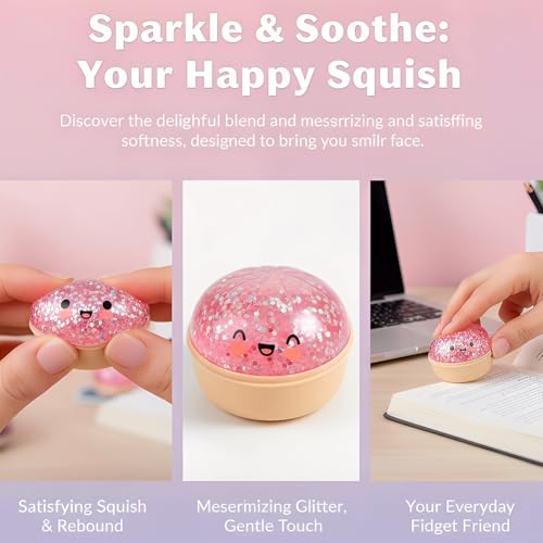 Simulation Glitter Dumpling Fidget Toy, Soft Squeeze Squishy Toy with Steamer Box, Anti Anxiety Sensory Toys, Cute Home Table Decor, Novelty Birthday Daily Gifts for All Ages