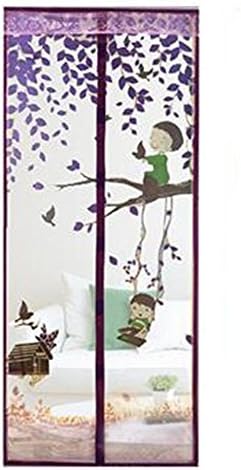 Mute Anti - Mosquito Curtains No Need To Wear Magnetic Stripe Summer Magnetic Soft Yarn Curtain Curtain Curtain , purple , 90*210