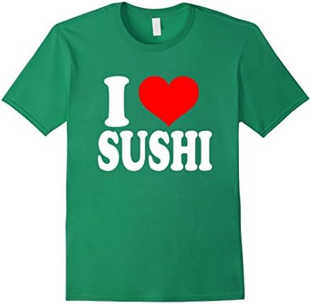 Men's I Love Sushi Tshirt Small Kelly Green