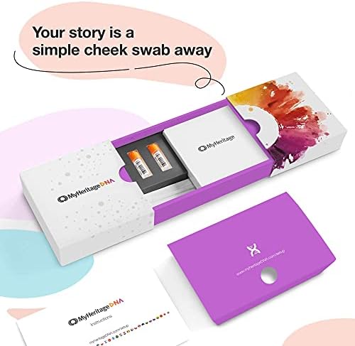 myheritage dna test kit genetic testing for ancestry ethnicity covering 2 114 geographic regions and dna matching to relatives white 12 count