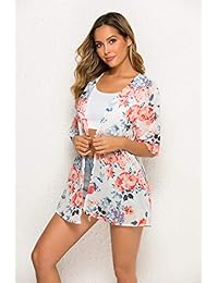 Kimono de gasa para mujer, estilo bohemio, para la playa, informal, suelto