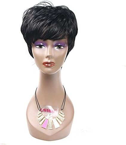 Secretgirl Women Ladies Fashion Short Straight Synthetic Hair Wig Full Wig Party Wigs Black Color