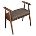 VASAGLE Shoe Bench, Upholstered Vanity Stool with Armrests, Solid Rubberwood Frame, Load Capacity 286 lb, for Entryway, Bedroom, Living Room, Saddle Brown URSB01BR