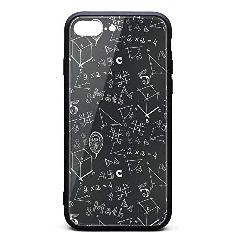 Phonerebey iPhone 7 Plus/8 Plus Case,Black Math Calculus Equations Anti-Scratch Shockproof Slim Cover Case Compatible with Apple iPhone 7 Plus/8 Plus Case,TPU and Tempered Glass
