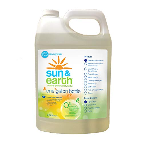 Natural All-Purpose Cleaner - Light Citrus Scent - Non-Toxic, Plant-Based, Hypoallergenic - 128 Ounce Bulk Refill Bottle
