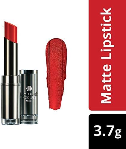Lakme Absolute Matte Lipstick, Red Envy, 3.7g - (packaging may be vary due to new arrival)
