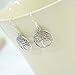 925 Sterling Silver Filigree Tree of Life Round Dangle Earrings